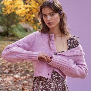 For Love & Lemons Pink Mia Cardigan